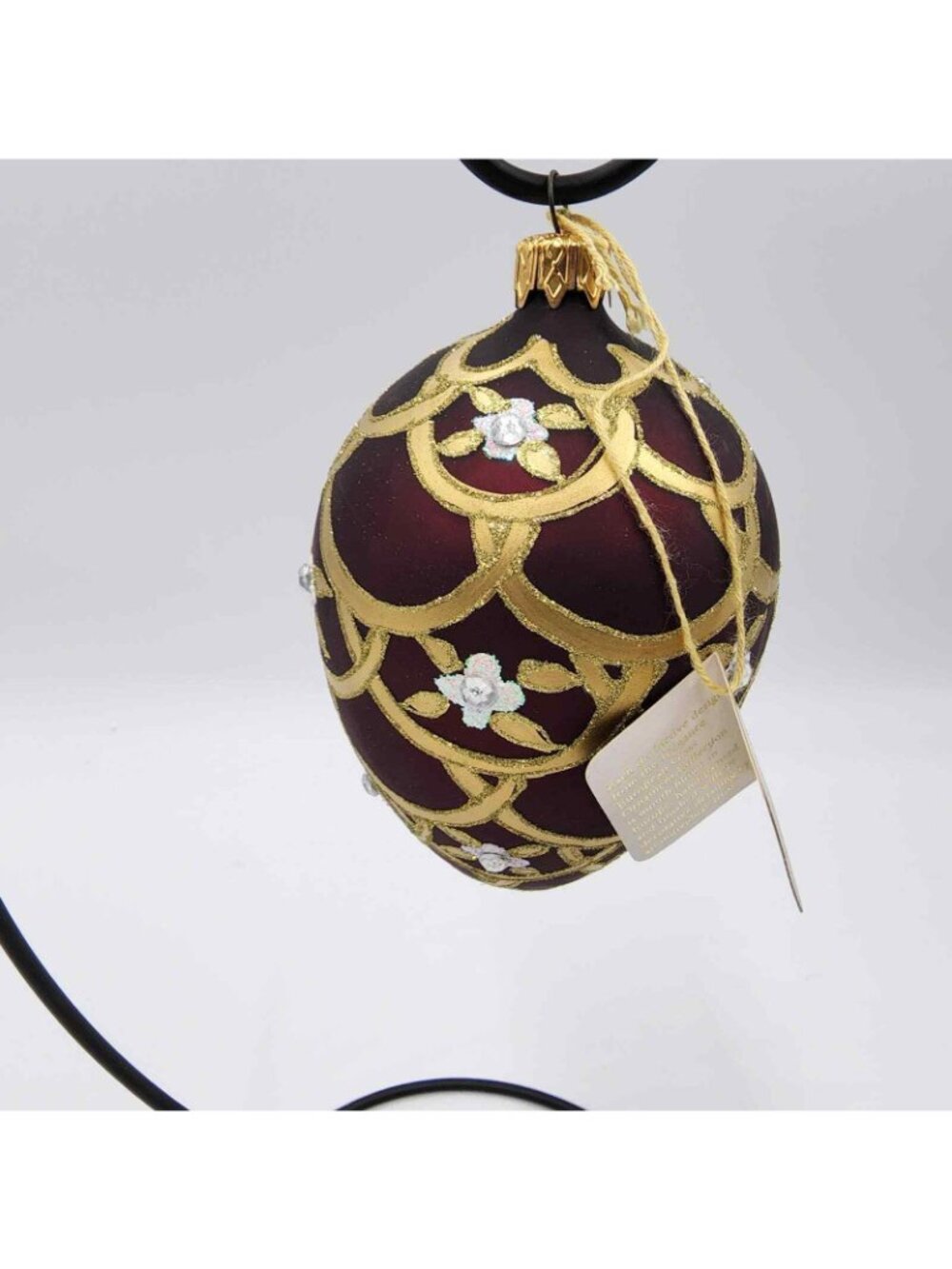 Elegance European Blown Glass Hand Painted Egg Ornament Trump Tower Ny W/ Box - Picture 2 of 4